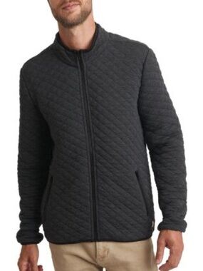 Marine Layer Quilted Zip-Up Jacket - Charcoal Gray